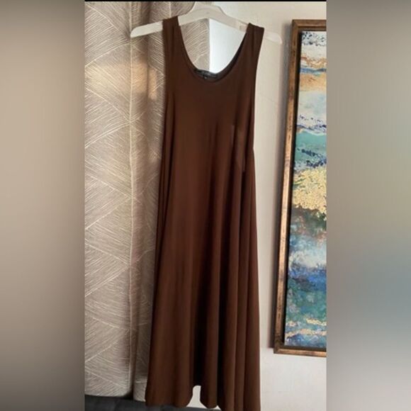 NORMA KAMALI Dress Women’s Timeless Brown Sleeveless Tank  Size Medium - Picture 1 of 12